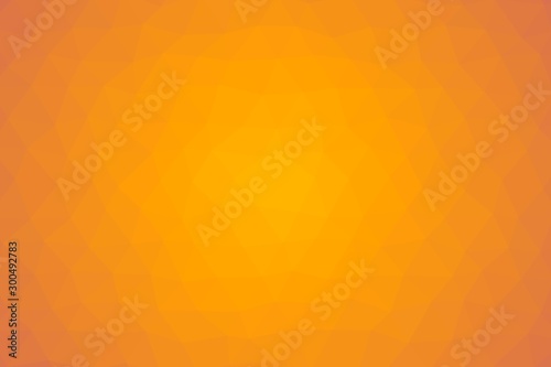 Abstract low poly orange background image made from colored triangles with vignette