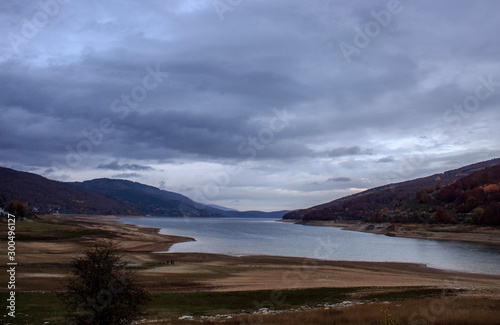 autumn landscape on Mavrovo Lake, Macedonia