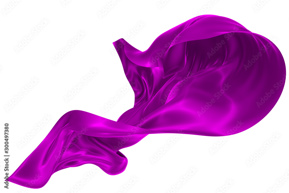 Fototapeta premium Abstract background of magenta wavy silk or satin. 3d rendering image.
