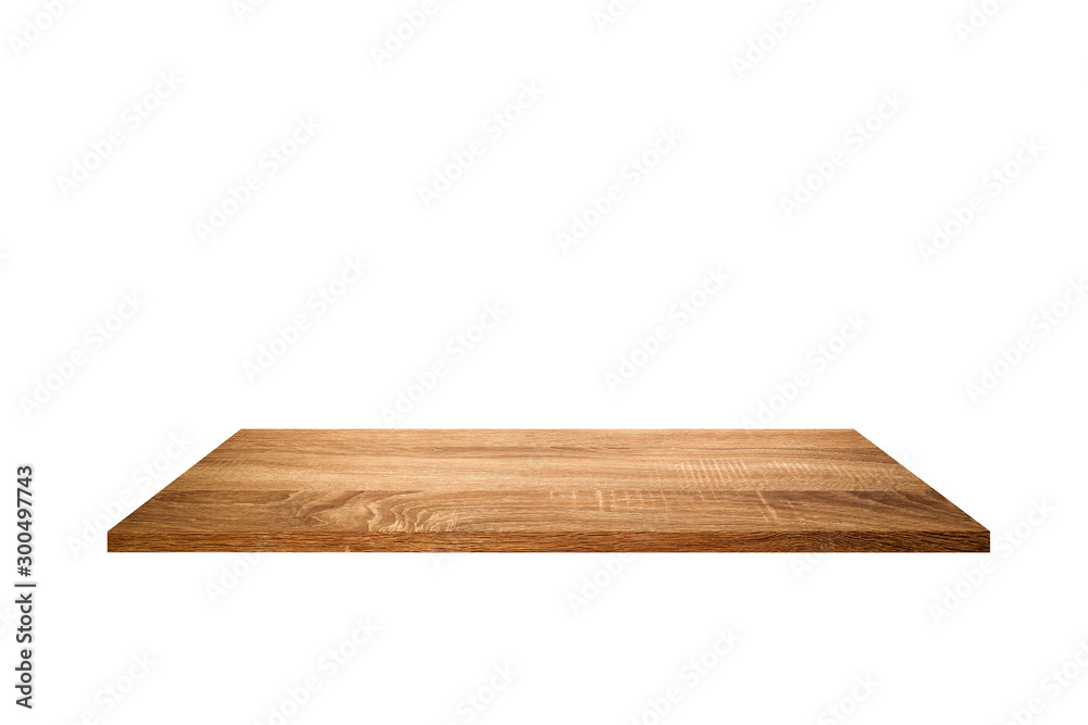 Brown wooden shelves isolated on white background. Brown wooden shelves isolated on white background.