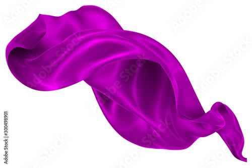 Abstract background of magenta wavy silk or satin. 3d rendering image.