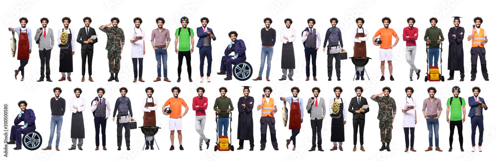 Fototapeta premium Group of working people in front of a white background