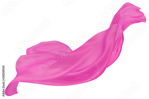 Abstract background of magenta wavy silk or satin. 3d rendering image.