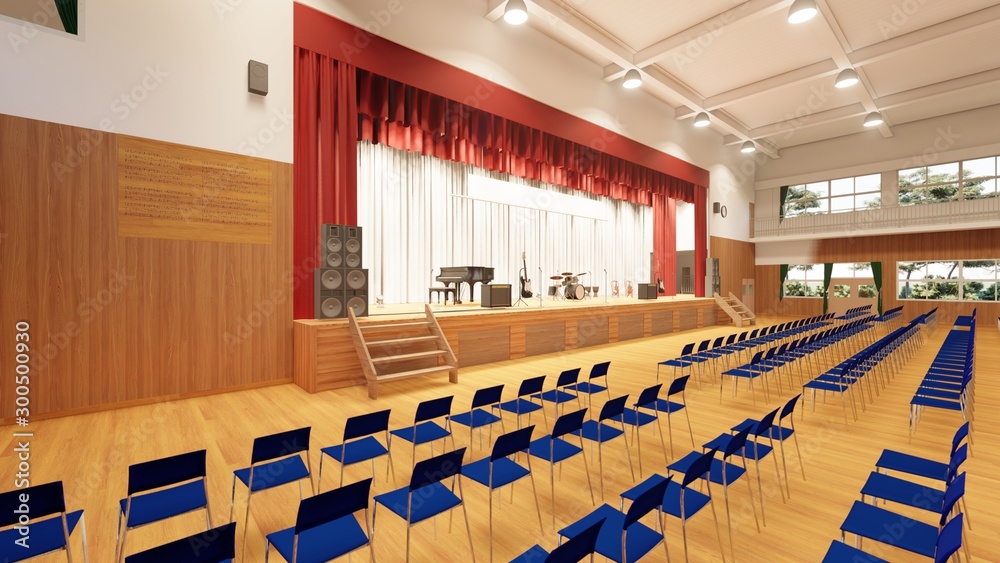 体育館 学校 コンサート 音楽会 イラスト Stock Illustration Adobe Stock
