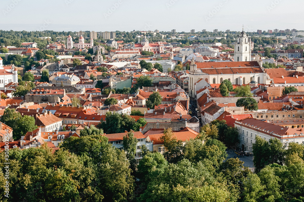 European town cityscape. Rooftops travel landscape.