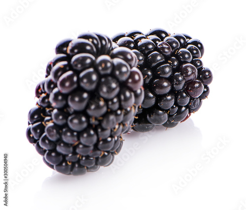 Blackberries isolated on white background