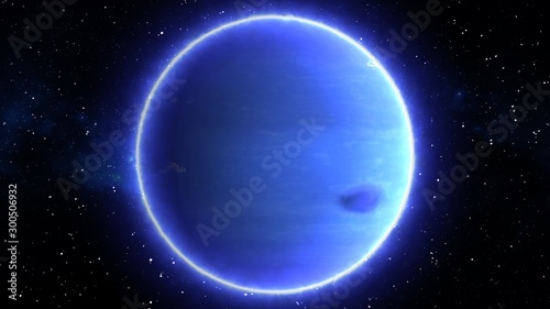 Beautiful View of Planet Neptune from Space Timelapse and Stars - Abstract Background Texture photo