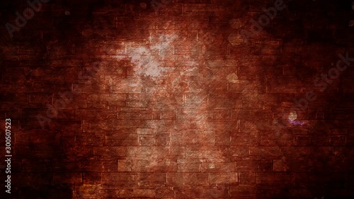 Falling Rocks and Scrolling Red Bricks - Abstract Background Texture