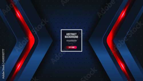 Black Paper Cut Background with Red Shining ,Pattern can be used as a template for brochure, annual report, magazine, poster, presentation, flyer and banner Eps 10 Vector background.