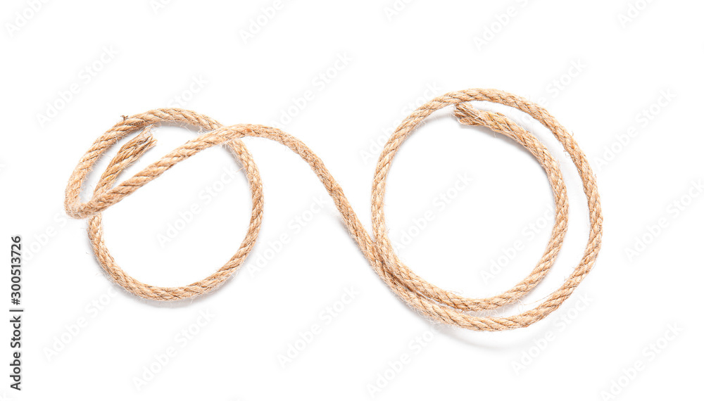 Rope on white background, top view Rope on white background, top view