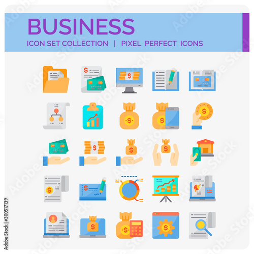 Business  Icons Set. UI Pixel Perfect Well-crafted Vector Thin Line Icons. The illustrations are a vector.