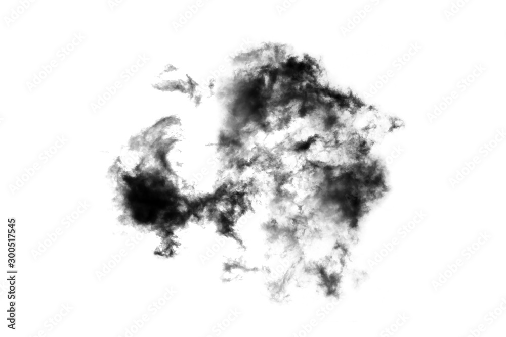 Fototapeta premium Cloud Isolated on white background,Smoke Textured,Abstract black,brush effect