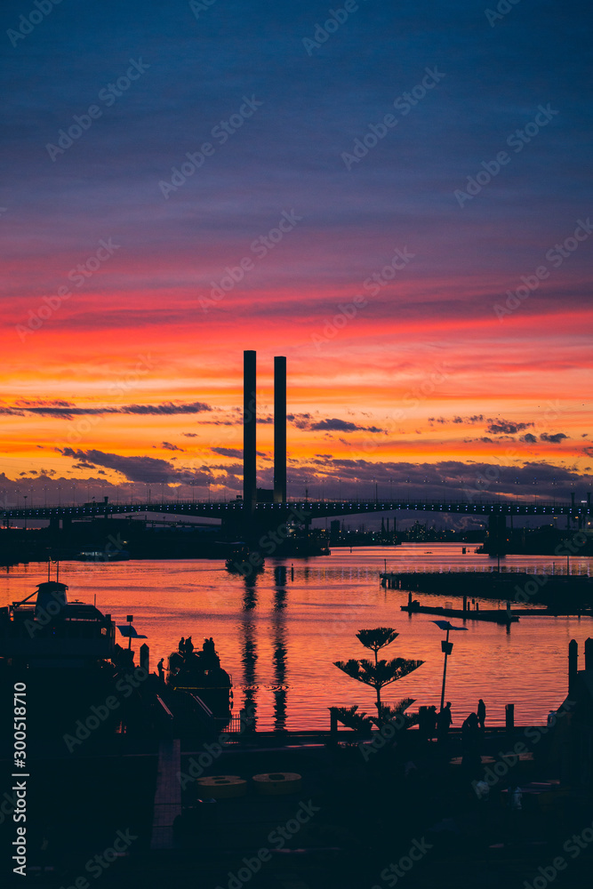 Sunset Over Melbourne Waterfront