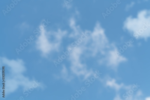 blue sky and white cloud blurred background