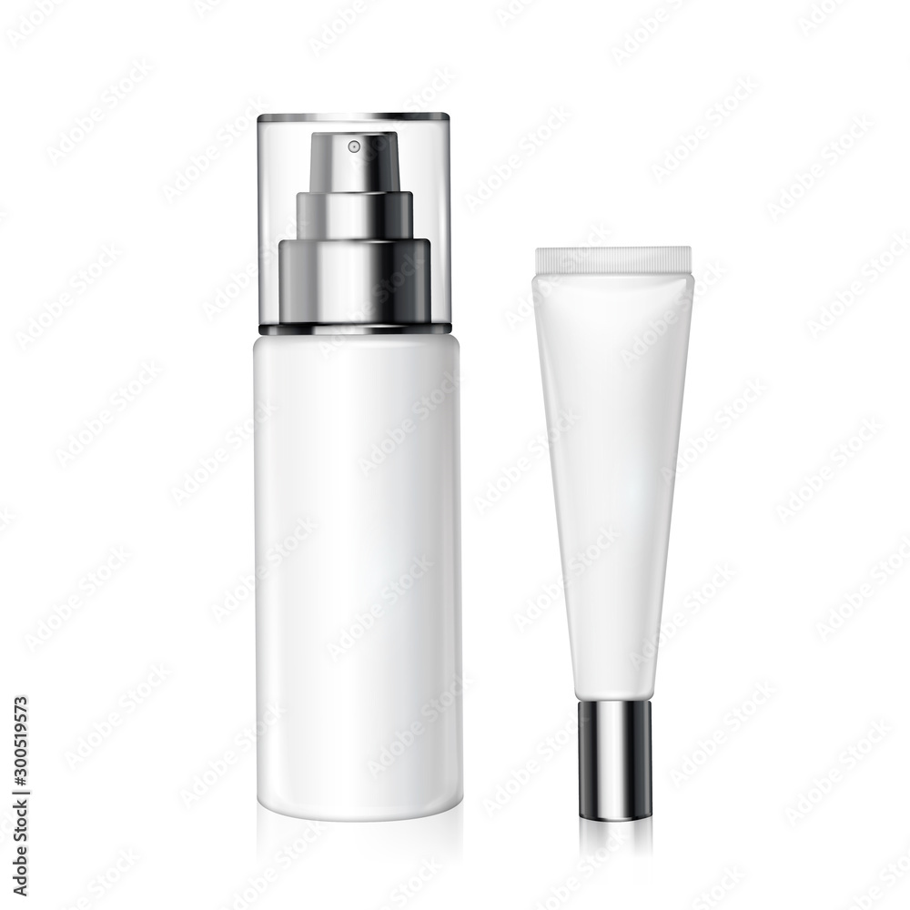 White cosmetic bottles set White cosmetic bottles set