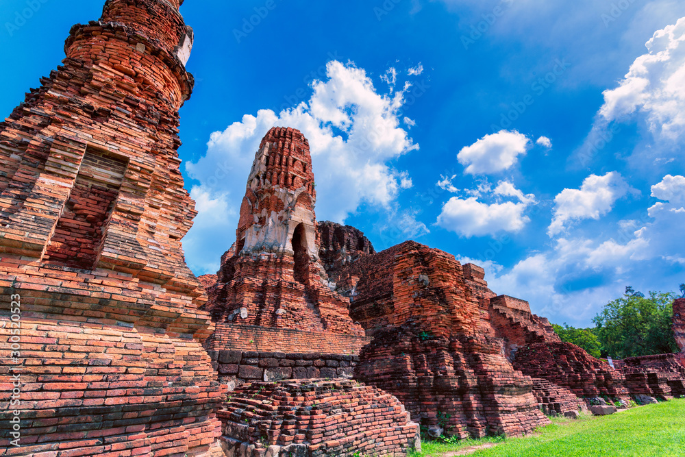 Crumbling structures at the ancient historic city of Ayutthaya