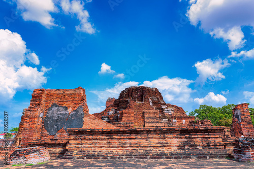 Crumbling structures at the ancient historic city of Ayutthaya