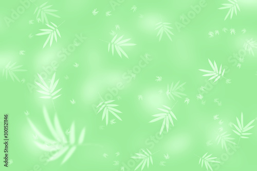 natural green bokeh with bamboo leaves pattern, abstract background