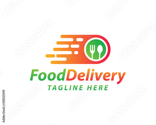 Fast Food Delivery Logo Template Design Vector, Symbol, Icon