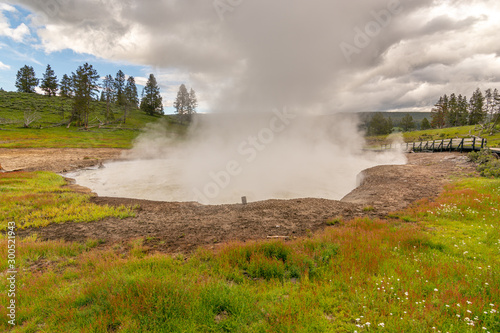 Geyser in Yellowstone National Park Wyoming