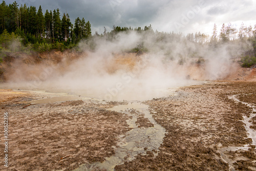 Geyser in Yellowstone National Park Wyoming