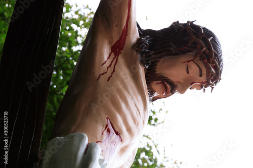 Foto Naju-si, Jeollanam-do / South Korea - OCTOBER 17, 2019:  Close up Jesus on the c