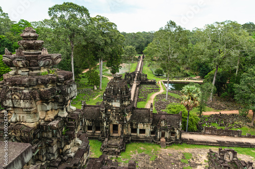 A beautiful shot from above from one of the most impressive temples in Siem Reap, Cambodia photo