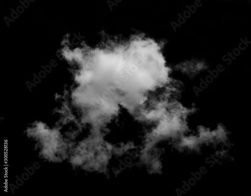 White cloud isolated on black background for design elements,Textured Smoke