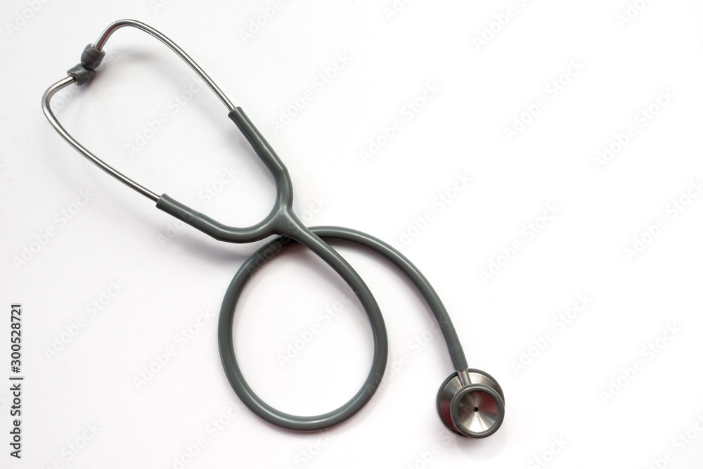 Stethoscope on a white background with space for text. Stethoscope on a white background with space for text.