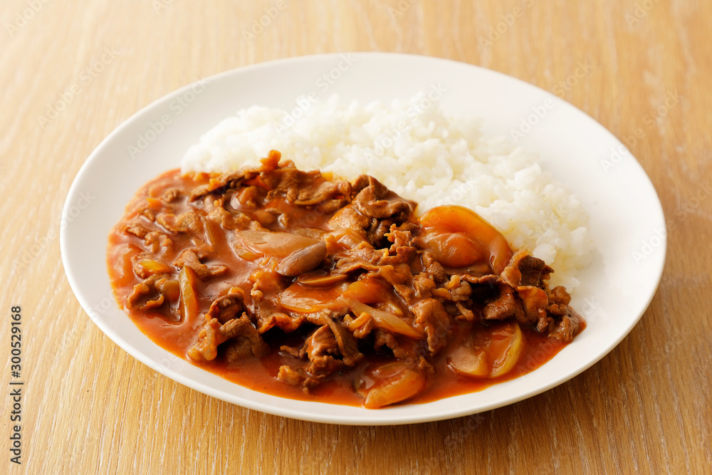 ハヤシライス Hayashi rice, Japanese cuisine hashed beef rice. ハヤシライス Hayashi rice, Japanese cuisine hashed beef rice.