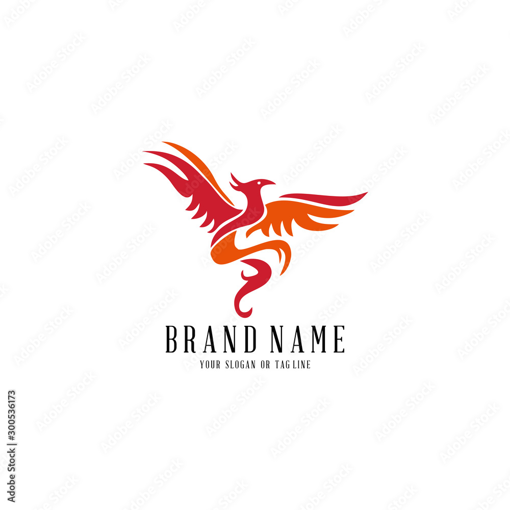 Obraz premium logo design phoenix vector template white background