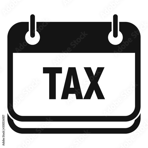 Tax calendar date icon. Simple illustration of tax calendar date vector icon for web design isolated on white background