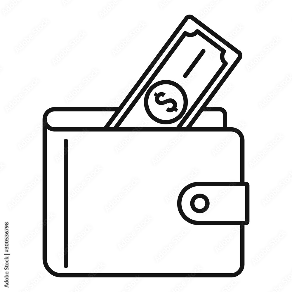 Full money wallet icon. Outline full money wallet vector icon for web design isolated on white background Full money wallet icon. Outline full money wallet vector icon for web design isolated on white background