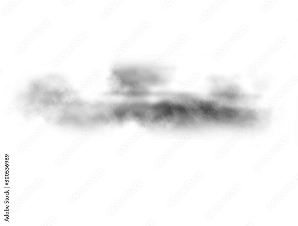 Black fog texture. Black fog isolated on white - obrazy, fototapety, plakaty 