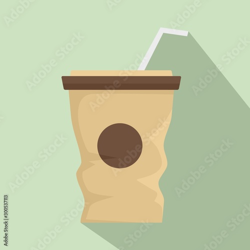 Used coffee cup icon. Flat illustration of used coffee cup vector icon for web design