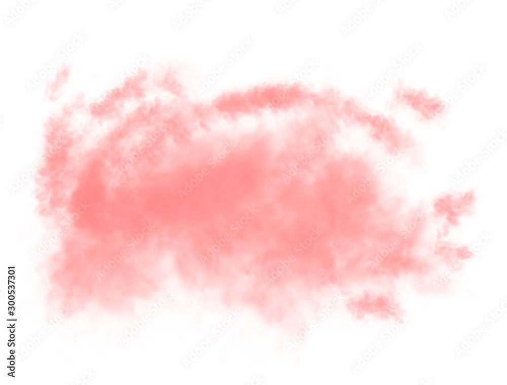 Abstract red fog isolated on white. Fog texture. Fog brush