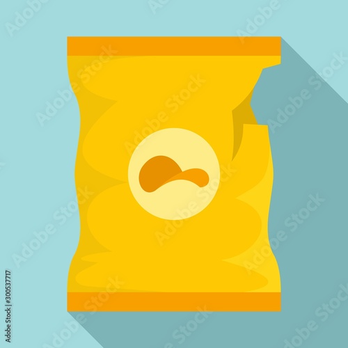 Empty chips package icon. Flat illustration of empty chips package vector icon for web design