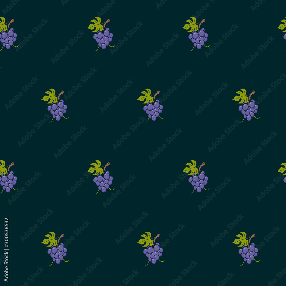Wrapping paper - Seamless pattern of grapes, berry, christmas and winter holiday for vector graphic design