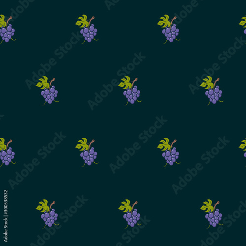 Wrapping paper - Seamless pattern of grapes, berry, christmas and winter holiday for vector graphic design