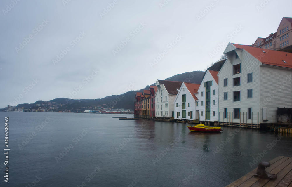 Houses and famous places in Bergen Norway