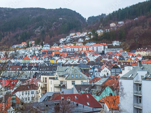 Houses and famous places in Bergen Norway