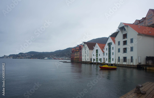 Houses and famous places in Bergen Norway
