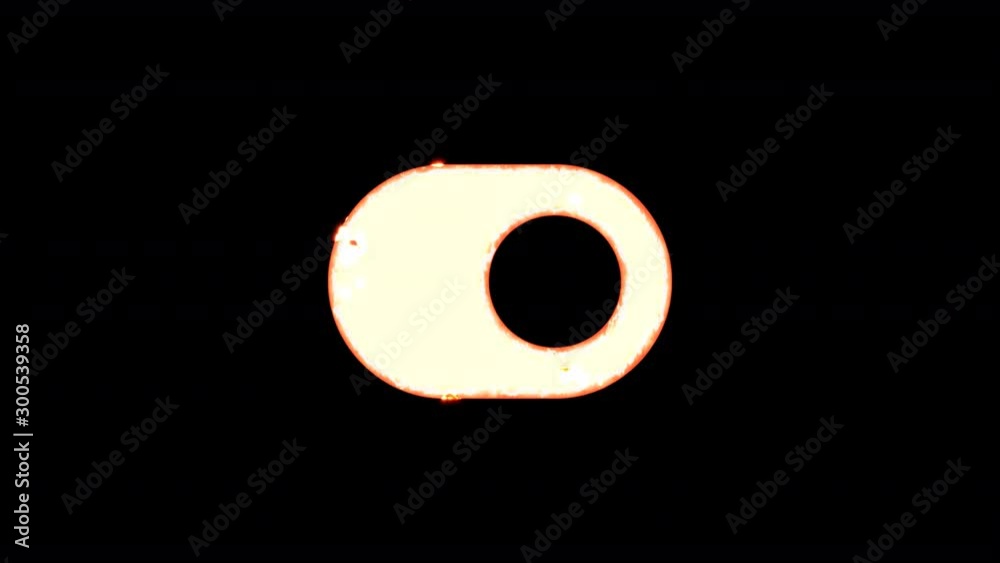 Symbol toggle on burns out of transparency, then burns again. Alpha channel Premultiplied - Matted with color black Symbol toggle on burns out of transparency, then burns again. Alpha channel Premultiplied - Matted with color black