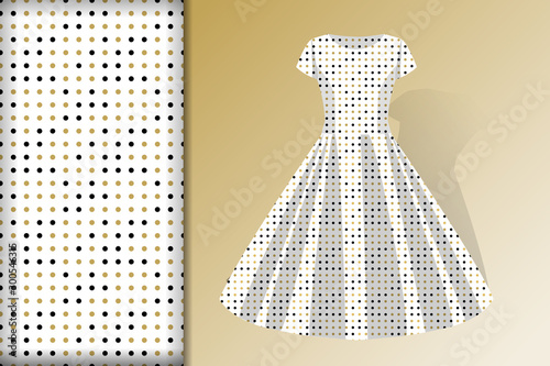 Seamless patterns Dress and mock up with christmas patterns on a white background Concept for design of fabric and paper for printing