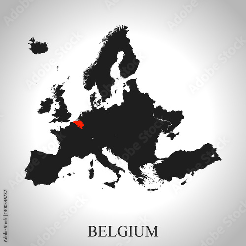 Canvas-taulu map of Belgium