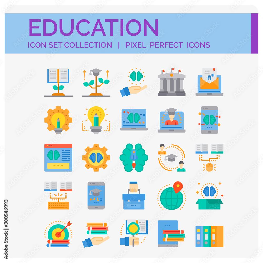 Education  Icons Set. UI Pixel Perfect Well-crafted Vector Thin Line Icons. The illustrations are a vector.