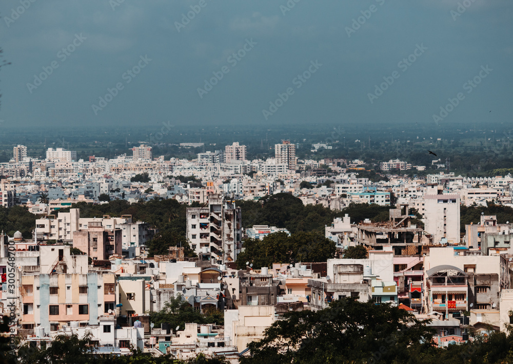 View of the Junagadh City as seen from the Uparkot Fort in Junagadh, Gujarat, India