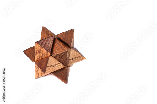 Twelve-sided small star dodecahedron isolated on white background.