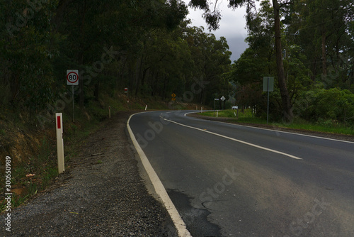Speed limit 80 km per hour on empty road