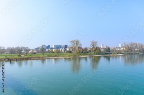 Apartments and offices in a city on a misty day © michaelheim